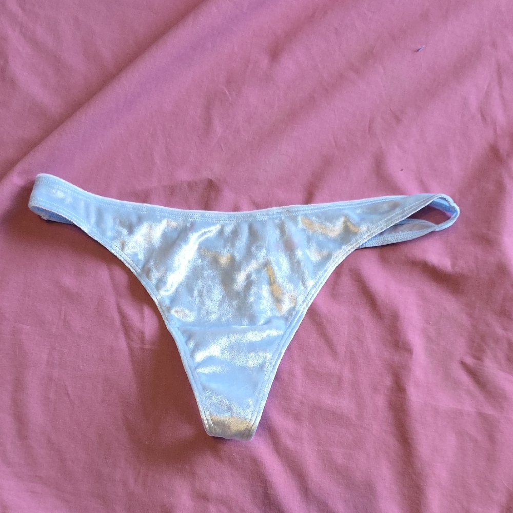 Victoria's Secret Velvet Light Blue Thong